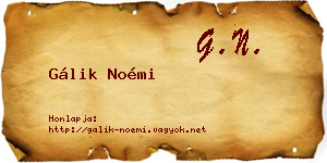 Gálik Noémi névjegykártya